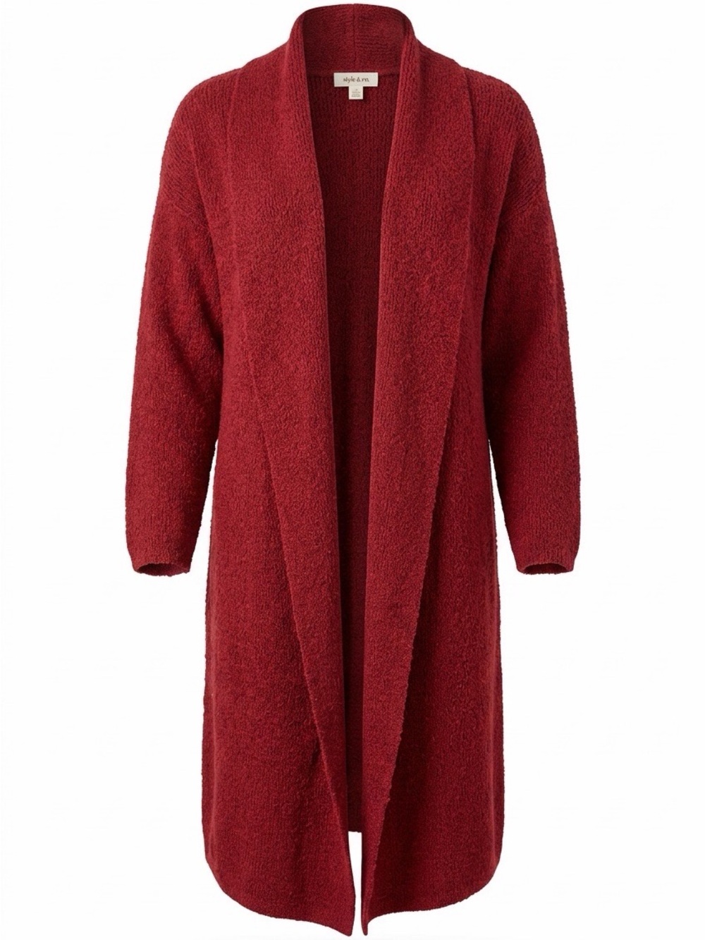 Women's Wine Long Knit Cardigan